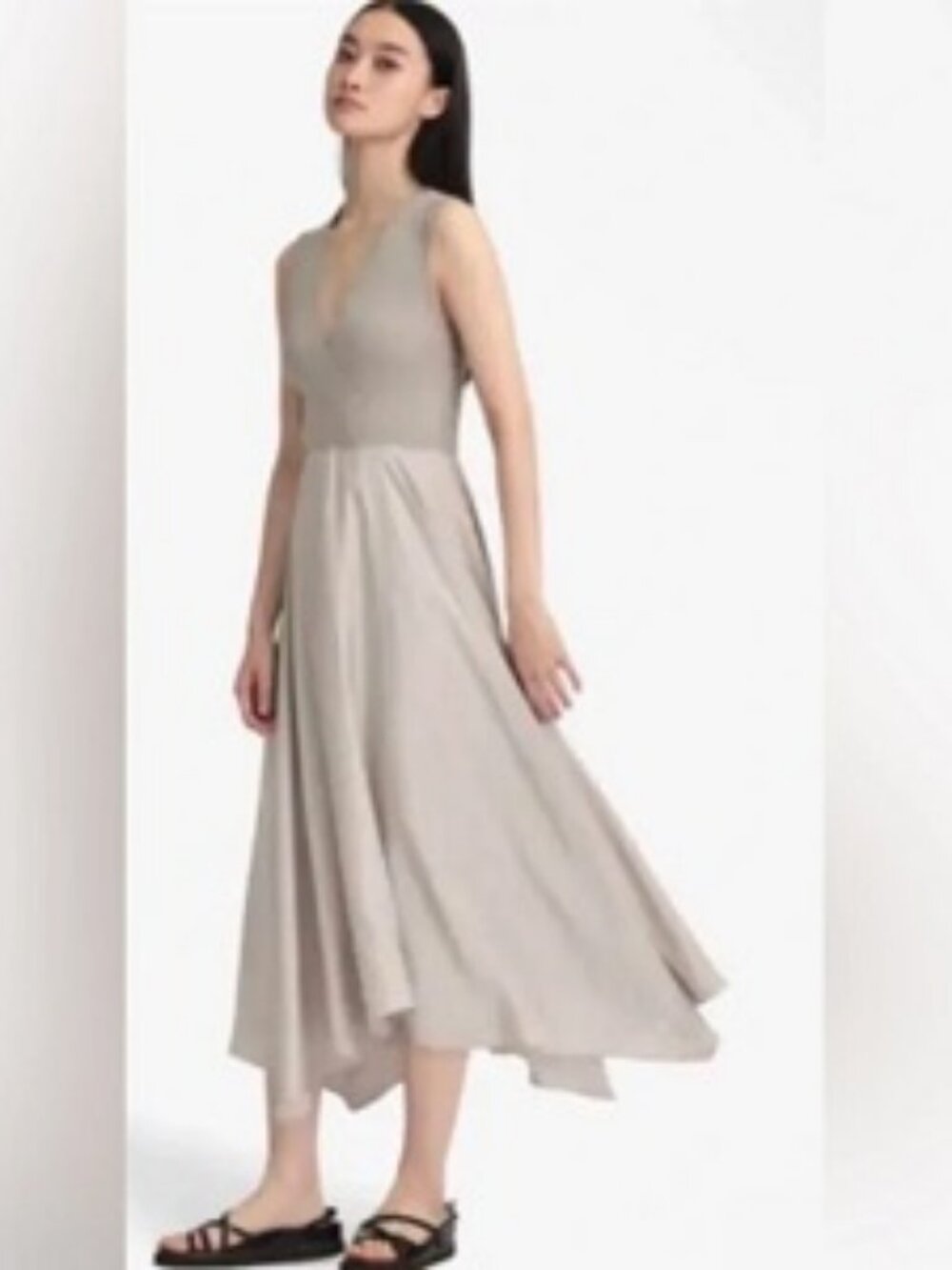 Theory Beige Sleeveless Maxi Dress